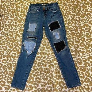 super cute patchwork mom jeans SIZE 1!